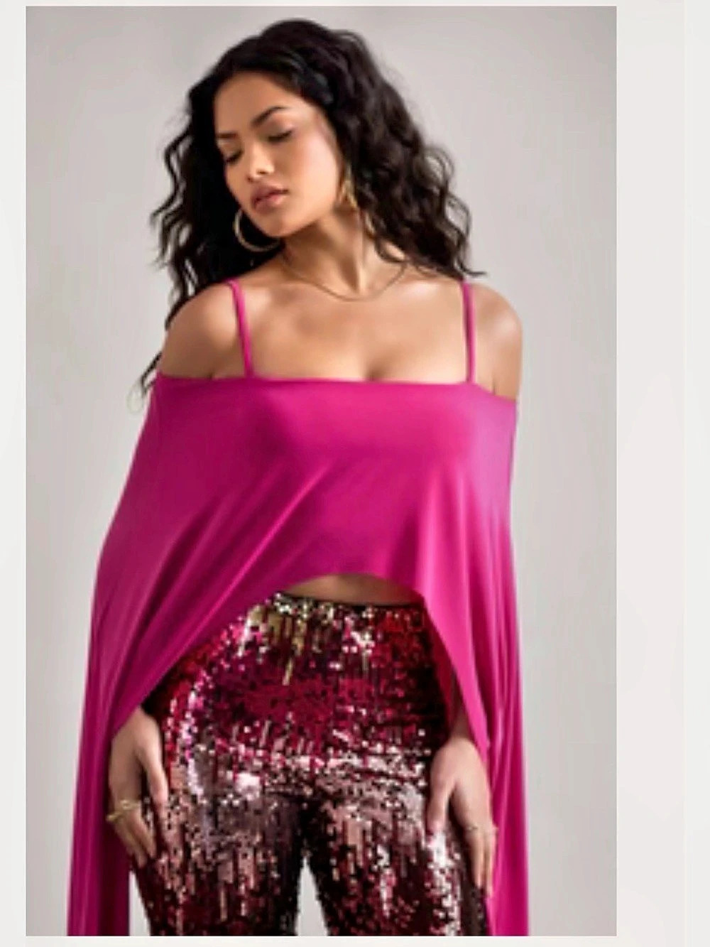 NWT Pink Draped Crop Top Like New